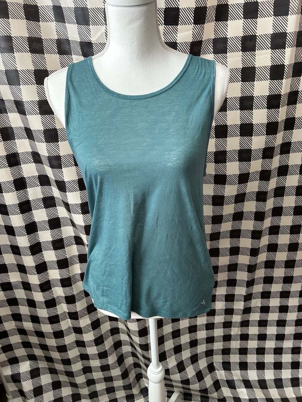 Joy Lab Women's Twist Open Back Burnout Tank Top Teal